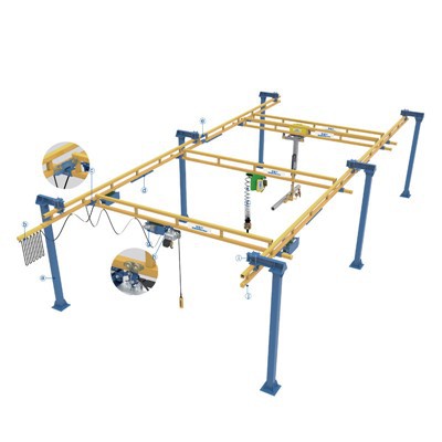 Macara monorail cu suspensie